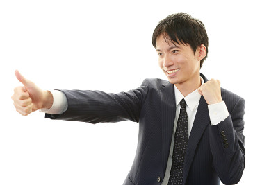 享受成功的商人