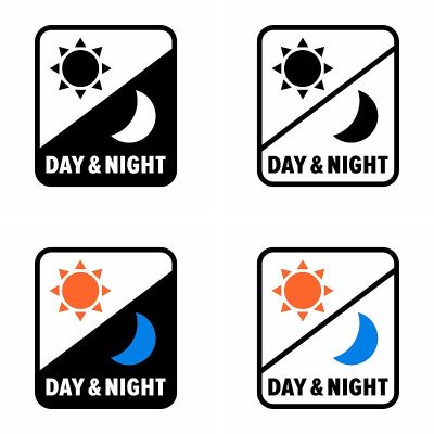 日夜模式，技术和物业信息标志
