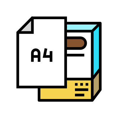 A4纸格式彩色图标矢量插图