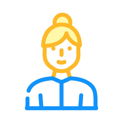 身体正面的女人颜色图标矢量插图