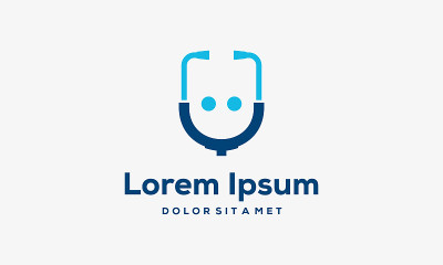 微笑听诊器针矢量插图