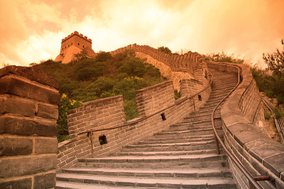 日落长城，北京，中国