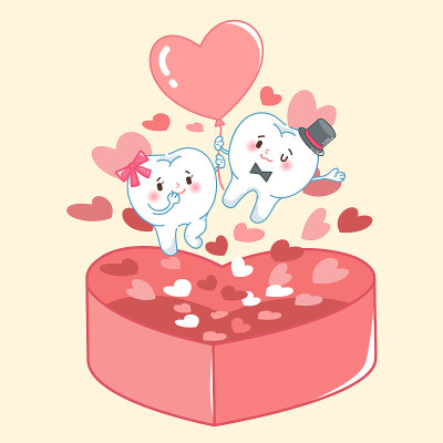 一对牙齿与心
