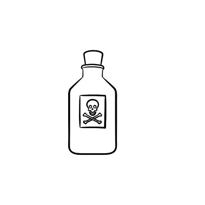 毒药手绘轮廓涂鸦图标