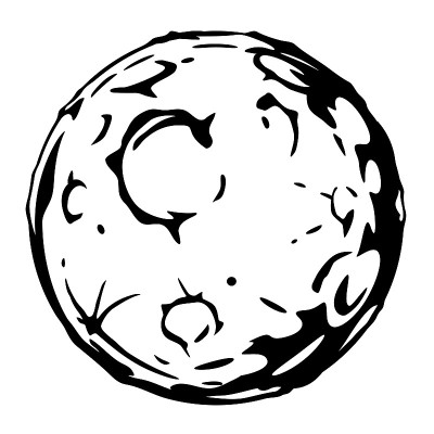 Full Moon cartoon black and white