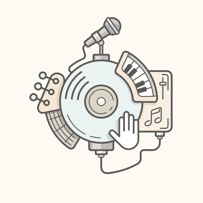 抽象音乐工具线图标