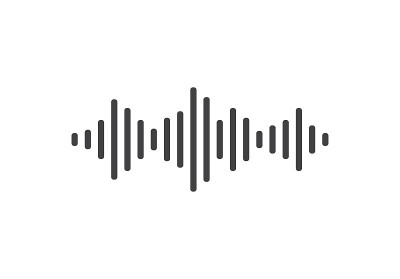 声波图标。白色背景上的声波形式。声音和音乐音频概念。矢量图