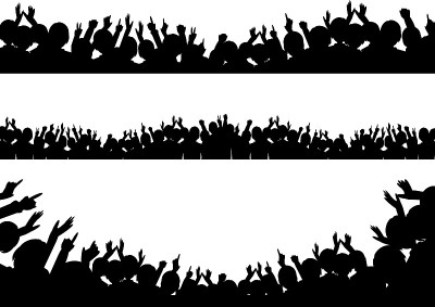 crowd of exited people illustration