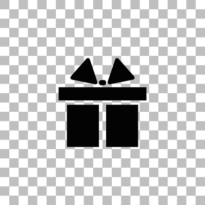 Gift box icon flat