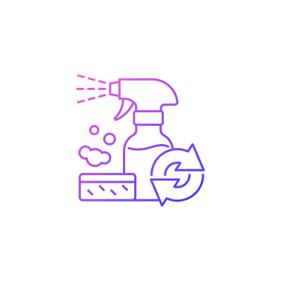 可填充的清洁瓶梯度线性矢量图标