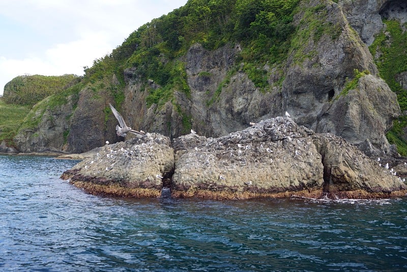 日本北海道沙哥滩的宝岛和鹿岗角