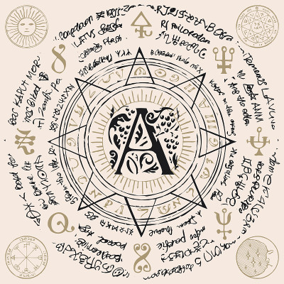 Illustration of the letter A in an octagonal star