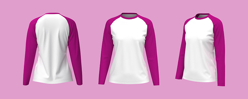 长袖raglan t恤模型