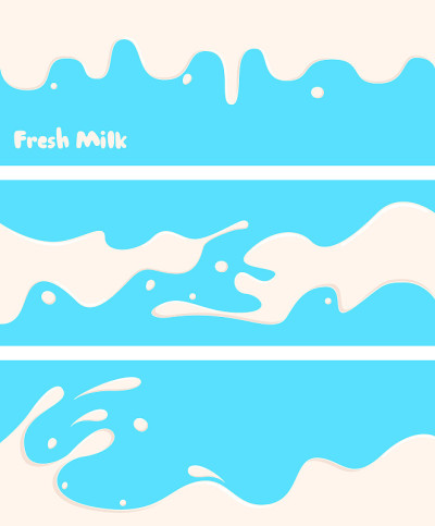 Poster fresh milk with splashes on a blue backgrou