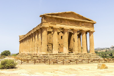 康考迪亚神庙(Tempio della Concordia)在庙宇谷，阿格根托，意大利西西里岛。