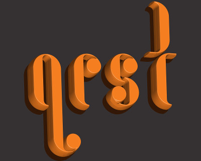 圆形压缩3D字体