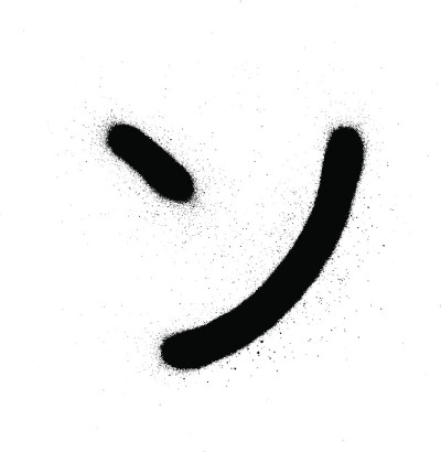 graffiti japanese SO character sprayed in black ov