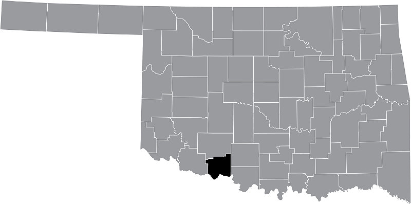 美国俄克拉何马州科顿县的位置地图