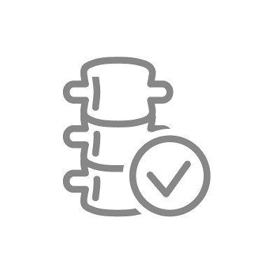 脊柱与打勾线图标。健康的支柱的象征