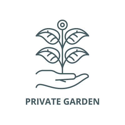Private garden vector line icon, linear concept, o