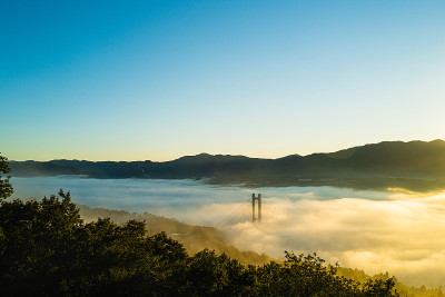 云海与桥在清晨