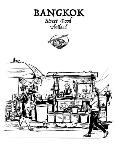 曼谷,泰国。街头食品