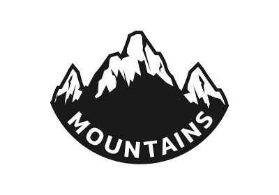 山的标志。落基山脉的标志或徽章。矢量插图。