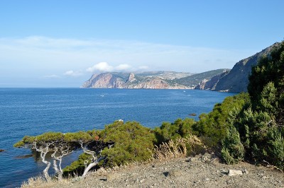 美丽的克里米亚山脉海景