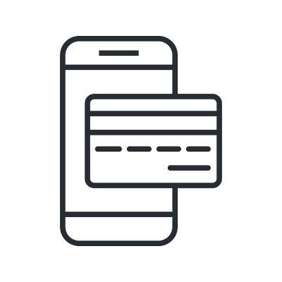 手机银行，手机支付图标。行向量插图。
