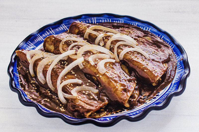 鸡鼹鼠波布拉诺是墨西哥普埃布拉的墨西哥美食