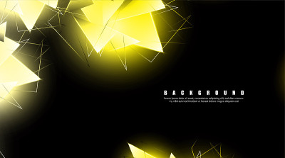 abstract background with glowing gold triangles th