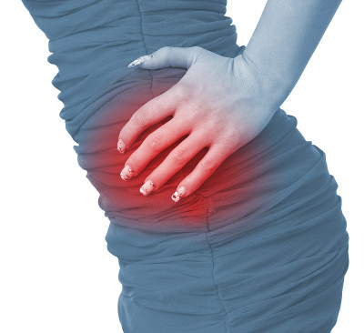 女性腹部的剧烈疼痛