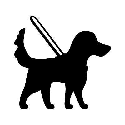 轮廓导盲犬牵着马具和长柄。金毛猎犬孤立在白色背景。设计海报，横幅，传单，网页，模型，商业，公司，标志