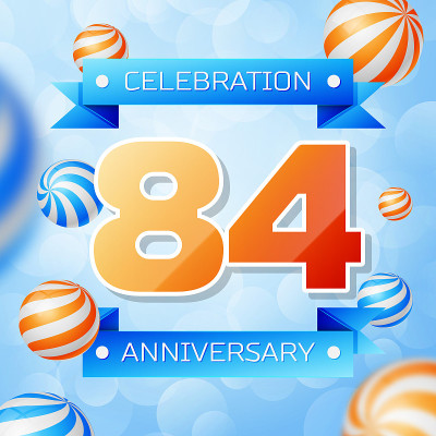Realistic Eighty four Years Anniversary Celebratio