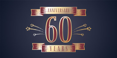 60周年纪念庆祝矢量图标