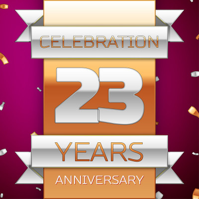 Realistic Twenty three 23 Years Anniversary Celebr