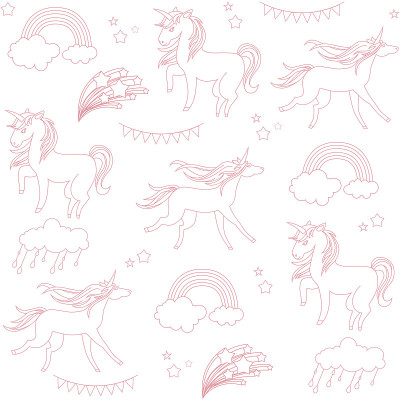 独角兽以学校绘画的风格来描绘
