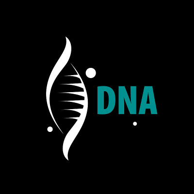 以螺旋DNA的形状签名。矢量插图。