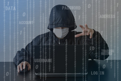 网络犯罪图像，黑客利用个人电脑