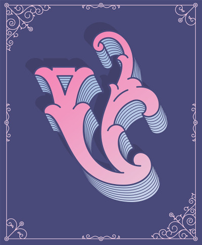 矢量彩色字母V