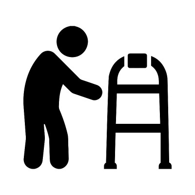 Disabled walker icon / black color