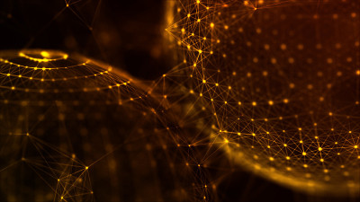 火分子。由点组成的球面。现代的线框元素。网格技术领域。3 d渲染。