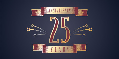25周年纪念庆祝矢量图标