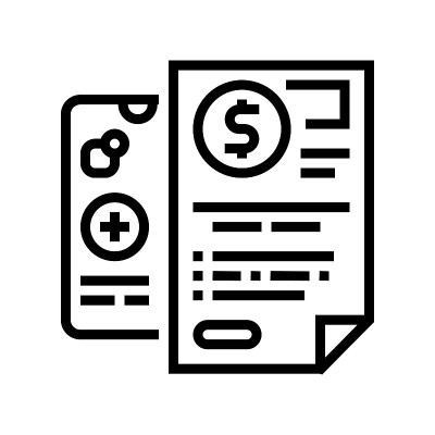保险技术文档线图标矢量插图