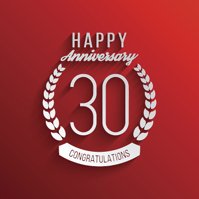 三十年庆典标志。30周年的标志。