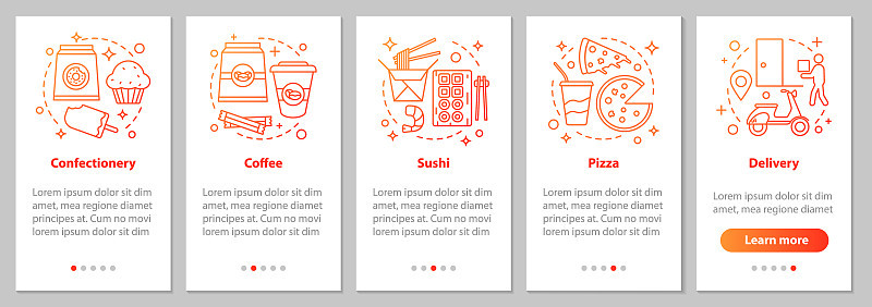 Food delivery app screen