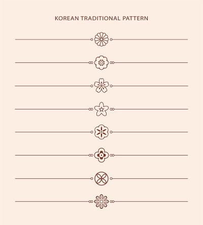 韩国传统的线条图案。亚洲风格。中国文化。抽象的图解说明。韩国、中国的象征