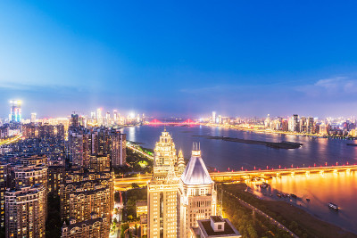 中国长沙的大城市景观鸟瞰图