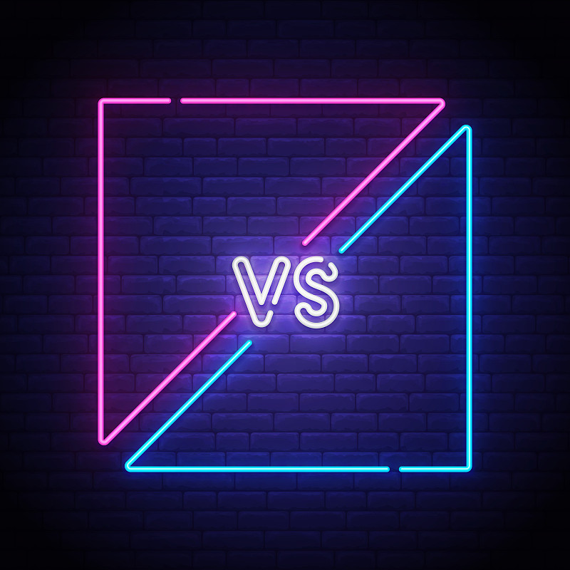 Isolated neon sign. Versus screen. Bright signboar