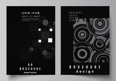 Vector layout of A4 cover mockups templates for br